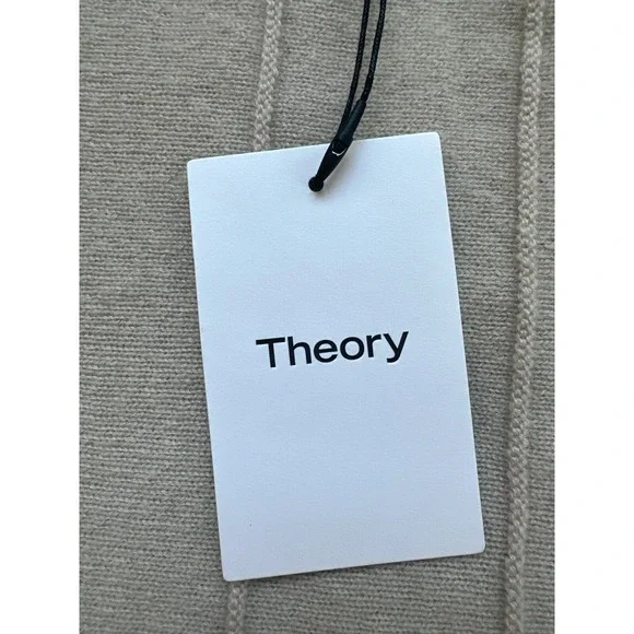 $275 NEW THEORY Meenaly Cashmere Sleeveless Off Ivory Sweater Top Blouse SIZE S - Picture 4 of 9